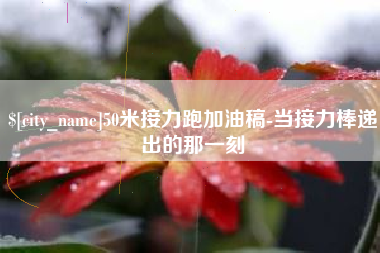 金昌50米接力跑加油稿-当接力棒递出的那一刻
