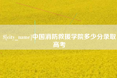 金昌中国消防救援学院多少分录取高考