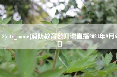 金昌消防教育公开课直播2024年9月6日
