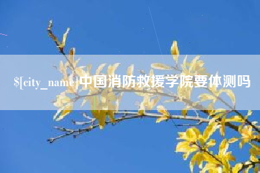 金昌中国消防救援学院要体测吗