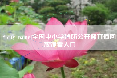 金昌全国中小学消防公开课直播回放观看入口