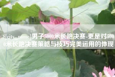 金昌男子5000米长跑决赛-更是对5000米长跑决赛策略与技巧完美运用的体现