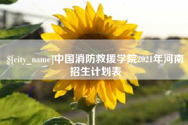 金昌中国消防救援学院2021年河南招生计划表