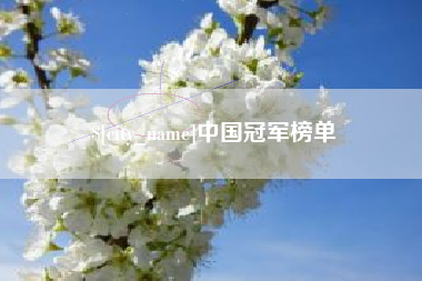 金昌中国冠军榜单