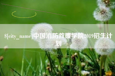 金昌中国消防救援学院2019招生计划